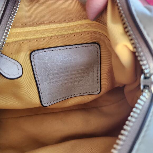 Coach Varsity Stripe City Zip in Signature Silver/Chalk Orange Hand Bag - Picture 12 of 12